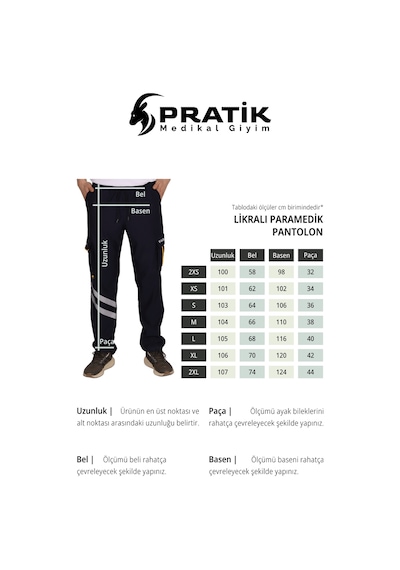 Kışlık Lacivert Likralı Paramedik Pantolonu Unisex Lacivert