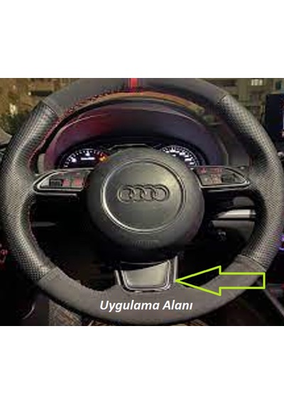 Audi S Line Logo Beyaz Karbon Desen Damla Epoksi Direksiyon Logo