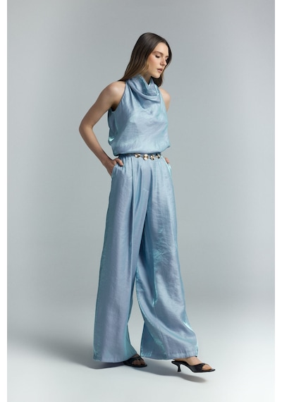 Sateen Aura Pantolon - Mavi-137309