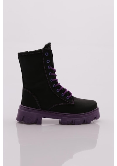 Dgn F2118 Çocuk Bot F2118-2427-R1619 Siyah - Lila