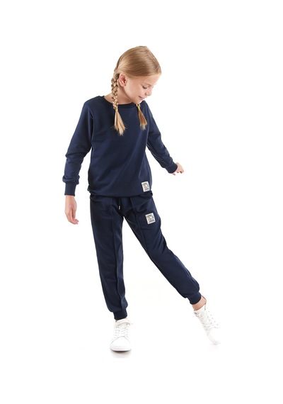 Ahengim Kız Çocuk Back To School Pamuklu Trend Eşofman Takımı Ak2529 Lacivert