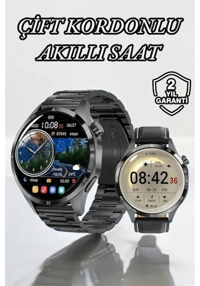 Çift Kordonlu Yüksek Çözünürlüklü Akıllı Saat Uyku İzleyici &amp Spor Modları