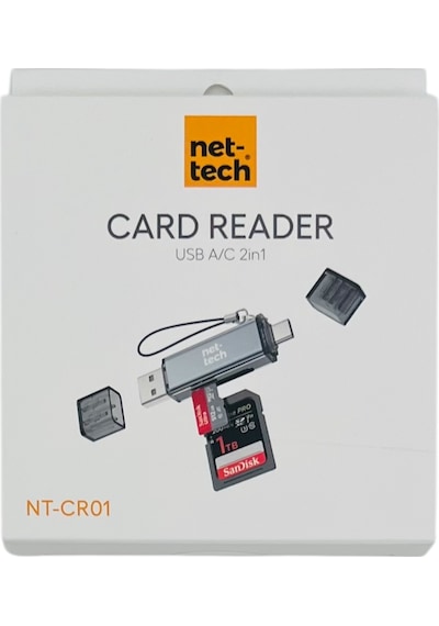 Nettech Nt-cr01 Usb Ve Type-c Sd Kart Okuyucu - Gri Diğer