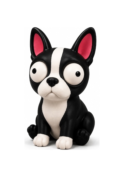 Yasuah Goofy Series Boston Terrier Hareketli Gözlü Figür