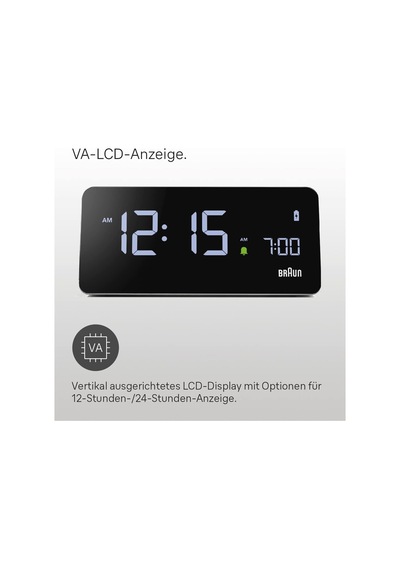 Dijital Va-lcd Ekranlı Çalar Saat, 10 W Qi Kablosuz Hızlı Şarj Pedli, Otomatik Arka Işık Ayarı, Hızlı Ayarla, Sinyal Tonu Alarmı, Gri, Model Bc21geu. Çok Renkli