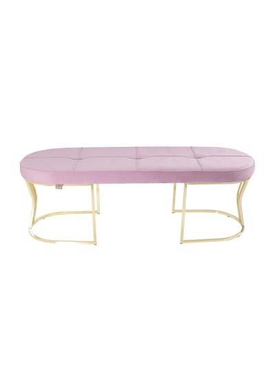 Viego Gold Collection- Pembe Kapitoneli Chester Model Puf & Bench & Koltuk & Uzun Makyaj Puff & Yatak Ucu