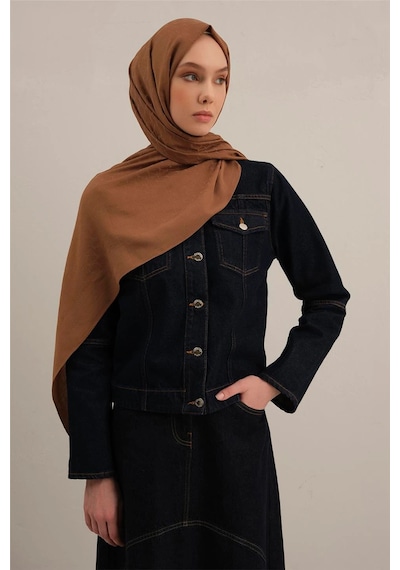 Armine Link Desen Bambu Cotton Şal 2 KAhverengi
