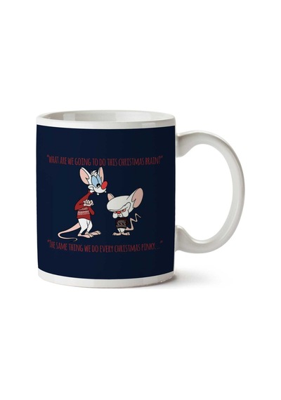 Pinky And The Brain Christmas Plans İki Tarafı Baskılı Kupa Bardak Çok Renkli