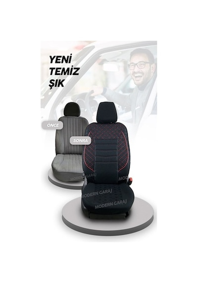 Citroen Berlingo Fitilli Koltuk Kılıfı Boyun Yastığı Kemer Konf