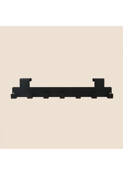 Living 7'li Kapı Arkası Askı - Siyah - 40x8x8 Cm Çok Renkli