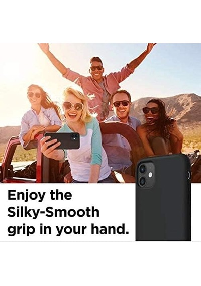 & Aksesuar Apple İphone 12/12 Pro İle Uyumlu İçi Kadife Yapıya Sahip Dışı Mat Lansman Silikon Kılıf Şok Emici Full Kasa Koruma Sağlayan Kılıf Siyah