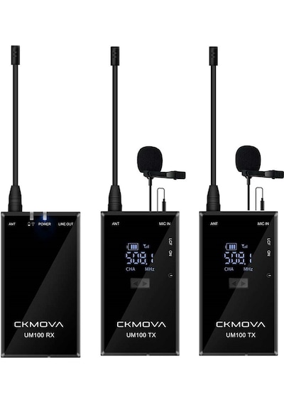 Ckmova Um100 Kit 2 Ultra Kompakt Uhf Kablosuz Yaka Mikrofon Set
