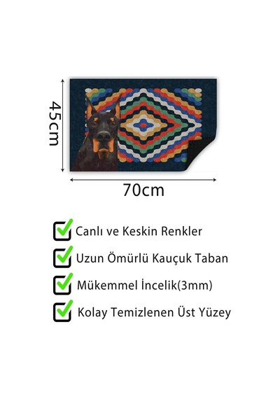 Tr Dekoratif Kapı Önü Paspas, Dış Mekan/ev İçi/banyo/mutfak/yatak Odası/giriş Paspasları Doberman Diğer