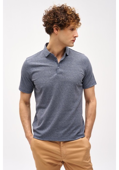 Petrol Slim Fit Dar Kalıp Fermuarlı Polo Yaka Düz Kısa Kollu Tişört-16405 Yeşil