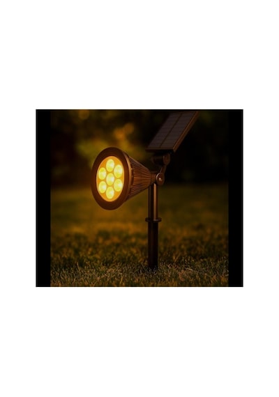 7w Ct-7310 Amber Solar Bahçe Armatürü Çim Kazıklı Güneş Enrji Şarjlı