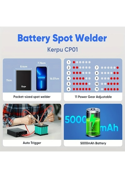 Cordial Kerpu Cp01 Taşınabilir Nokta Kaynak Makinesi Usb Şarj 18650 Pil Dıy Kaynak Seti