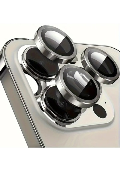 Iphone 15 Pro / 15 Pro Max Uyumlu Kamera Lens Koruyucu Silver