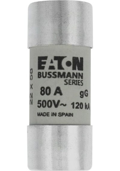 Eaton C22g80 Silindirik Sigorta 22x58, Gg/gl, 500v, 120ka - 80a
