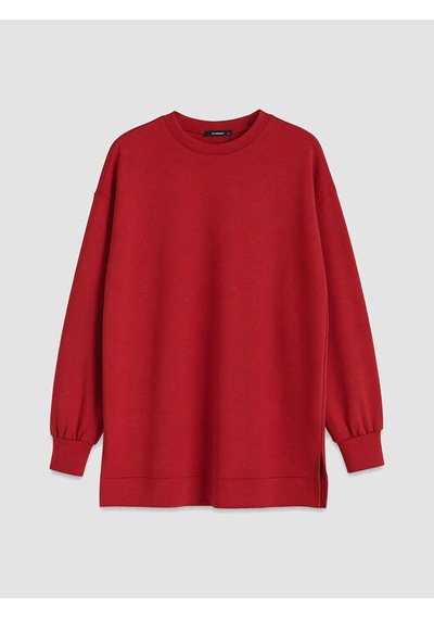 LC Waikiki Lc Waıkıkı Kırmızı Soft Touch Kadın Sweatshirt Tunik