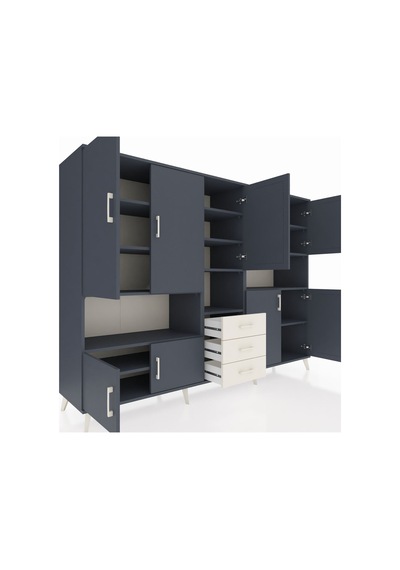 Hyperion Dolap 13 Raflı 3 Çekmeceli 9 Kapaklı 220x44x163 Antrasit Antrasit-antrasit/aytaşı Hyperion Dolap 13 Raflı 3 Çekmeceli 9 Kapaklı 220x44x163 Antrasit Antrasit-antrasit/aytaşı