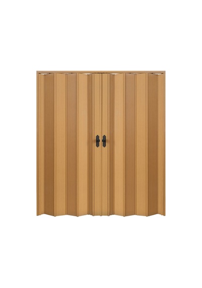 Faran Dekorasyon 170 x 215 Meşe Renk Camsız Çift Açılım Pvc Akordiyon Kapı - FRNAKMODEL-0-149