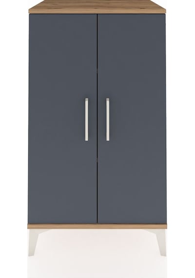 Hyperion Komodin 2 Raflı 2 Kapaklı 60x44x106 Çam-antrasit Çam