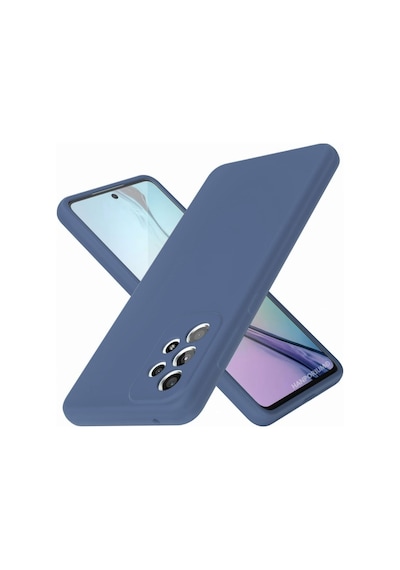 Samsung Galaxy A72 Uyumlu Silikon Kılıf Pastel Renk Tonu Kamera Korumalı Esnek Kapak Lacivert