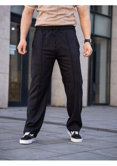 Wear Vexel Erkek Keten Cepli Çıma Dikişli Jogger Buggy Pantalon Rahat Kalıp - Siyah Çok Renkli