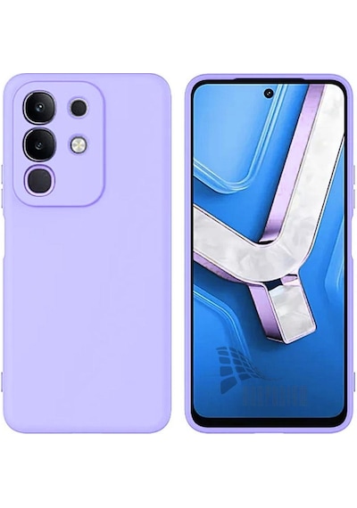 Vivo Y29 Uyumlu Silikon Kılıf - Kamera Korumalı Esnek Pastel Renk Kapak - Lila
