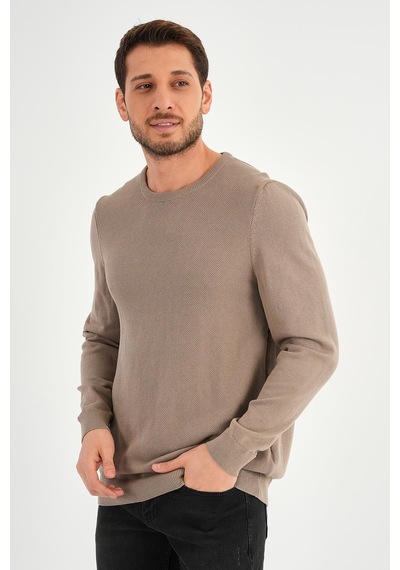 Alexander Gardi Alexandergardı Bisiklet Yaka Regular Fit Kazak E24-eze-03 Vizon