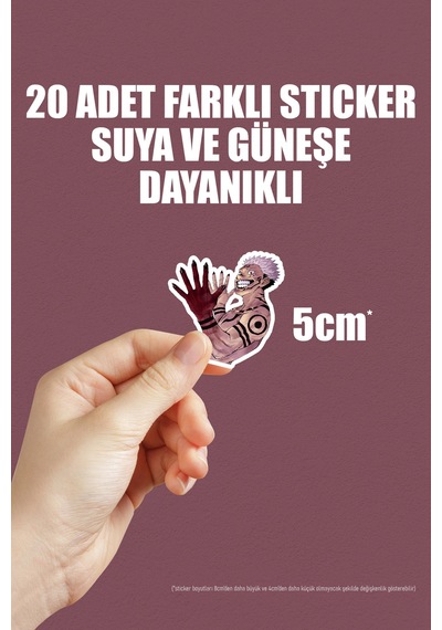 Jujutsu Kaisen Anime Telefon Laptop Bullet Journal Yapışkanlı Folyo Sticker Paketi 20 Adet Çok Renkli