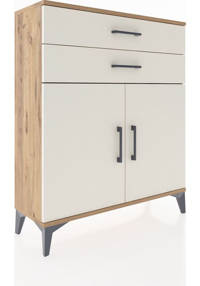 Arges Şifonyer 2 Raflı 2 Çekmeceli 2 Kapaklı 88x30x106 Çam-ay... Çam