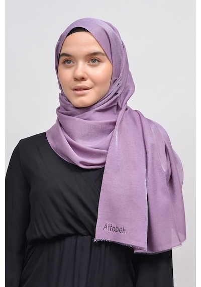 Altobeh Kadın Düz Renk Pırıltı Simli Tesettür Shawl Parlak Abiye Şal - Açık Maron