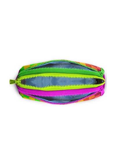 Coral High Kids Neon Renkli Dama Desenli Üç Bölmeli Kalem Çantası 31003 Çok Renkli