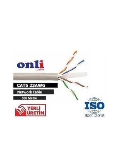 Onli Er-6002 U-utp 23 Awg Cca Cu 500 Metre Cat6 Kablo