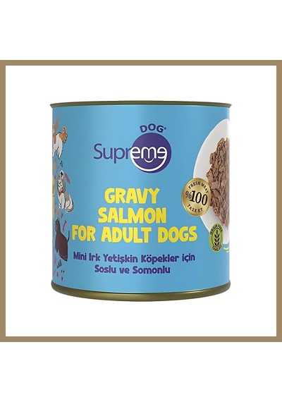 Supreme Dog Mini Irk Yetişkin Köpekler İçin Soslu Ve Somonlu Konserve Yaş Mama Yüksek Proteinli 200 Gr X 6 Adet 22