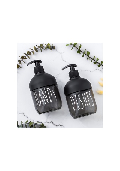 Porsima C-527 Cool Cam Sıvı Sabunluk Seti 2'li 425 ML Siyah