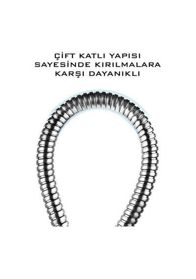 Aqua 5 Fonksiyonlu Duş Başlığı, Örgülü Duş Hortumu Ve Krom Mafsal Duş Takımı Diğer