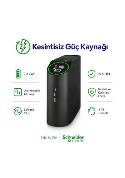 Apc Back-ups Pro Bgm2200b-gr 2200va 1320w Saf Sinüs Line Interactive Ups 4 Schuko + 2 Iec
