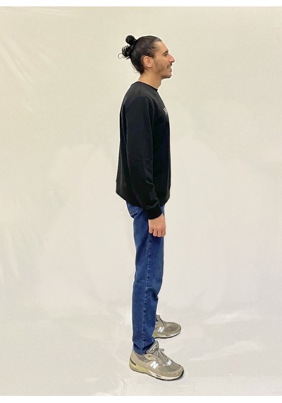 Erkek Bisiklet Yaka Rahat Kalıp 3 İplik Kalın Californıa Baskılı Sweatshirt Spr24sw32 Siyah