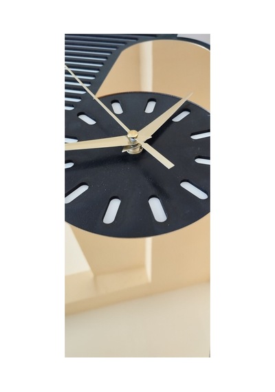 Pisatto 41x58 Dekoratif Asimetrik Tablo Lazer Duvar Saati Çok Renkli