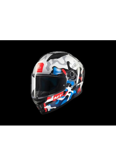 Mt Helmets Mt Stınger Yozu A7 Motosiklet Kaskı Mavi Beyaz