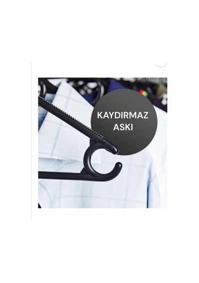 Plastik Elbise Askısı Kaydırmaz 12 Li Plastik Siyah Diğer