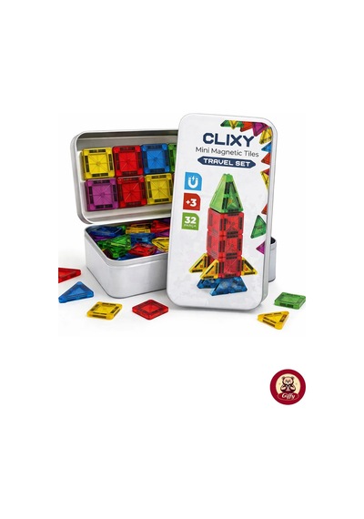 Clixy 32 Parça Mini Manyetik Blok Metal Kutu Taşınabilir Eğitici Zeka Oyuncağı