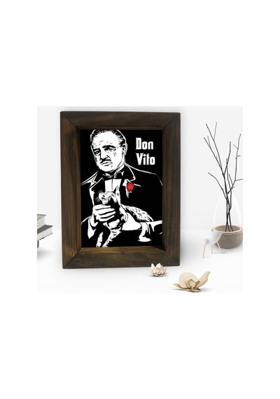 Bk Gift Baba Godfather Tasarımlı Dekoratif Doğal Masif Ahşap Çerç (500610892)