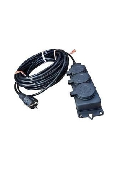 3'lü Grup Priz 3x2,5 Mm Cca Ttr Siyah Renk Topraklı Kauçuk Seyyar Elektrik Kablosu 20 Metre 20 Metre 0