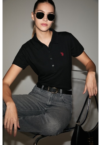 U.s. Polo Assn. Kadın Siyah Tişört Basic 50321818-vr046