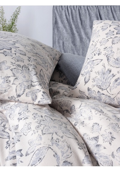 Cotton Box Flanel Çift Kişilik Nevresim Takımı Ruby Antrasit Antrasit