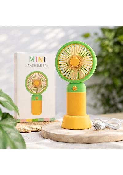 Şarjlı Mini El Fanı Usb Taşınabilir Vantilatör Dahili Bataryalı Sessiz Portatif El Tipi Fan Ev Ofis