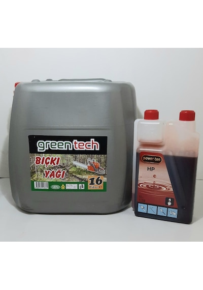 greentech BIÇKI YAĞI 16 LİTRE + ÖLÇEKLİ 2 ZAMANLI MOTOR YAĞI AGAÇ